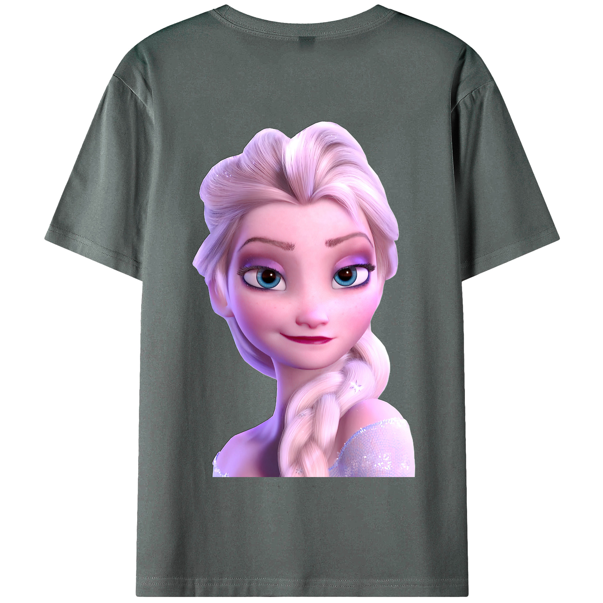 （画像用） アナと雪の女王 アンナ エルサ Frozen Anna Elsa 綿100％半袖Tシャツ（背面プリント）
